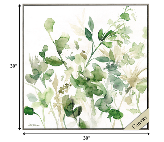 30" X 30" Woodtoned Frame Sage Garden I