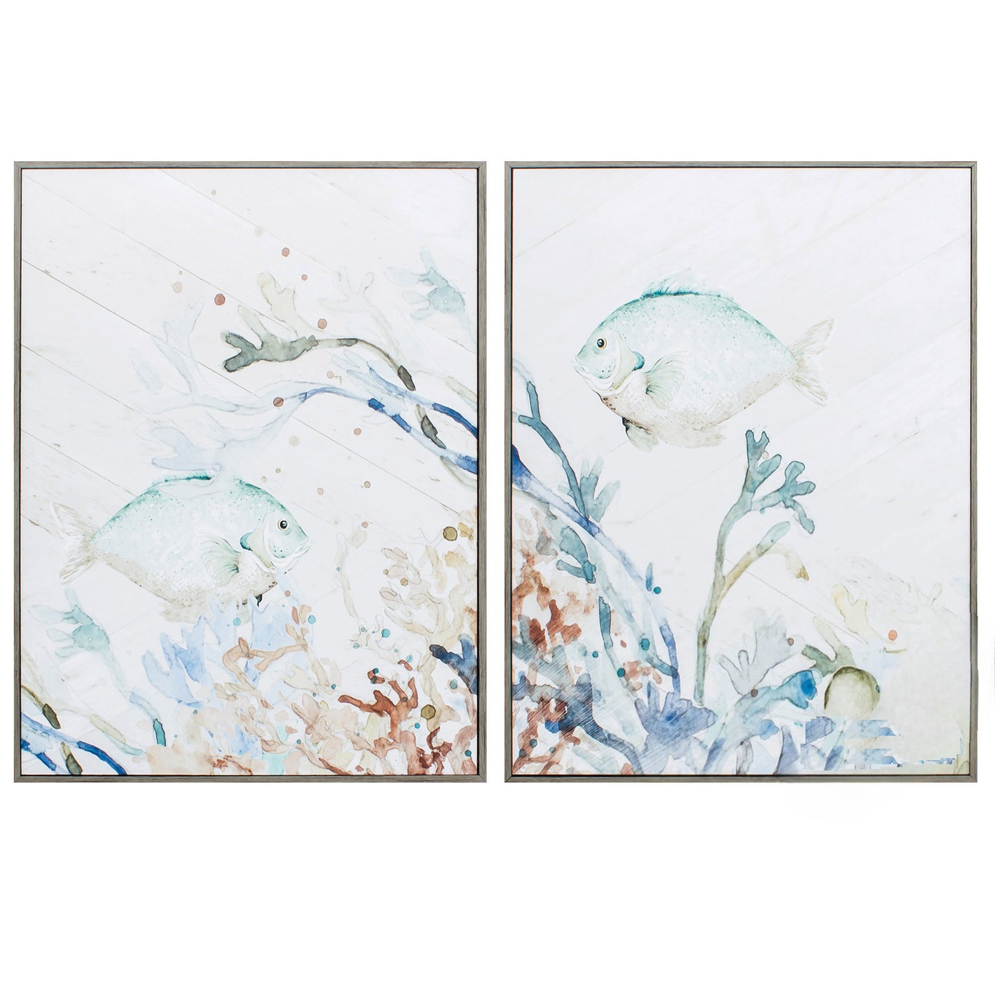 18" X 24" Woodtoned Frame Under The Sea (Set Of 2)