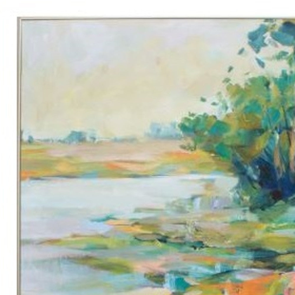 24" X 30" Ligth Wood Toned Frame Marsh Colors (Set Of 2)