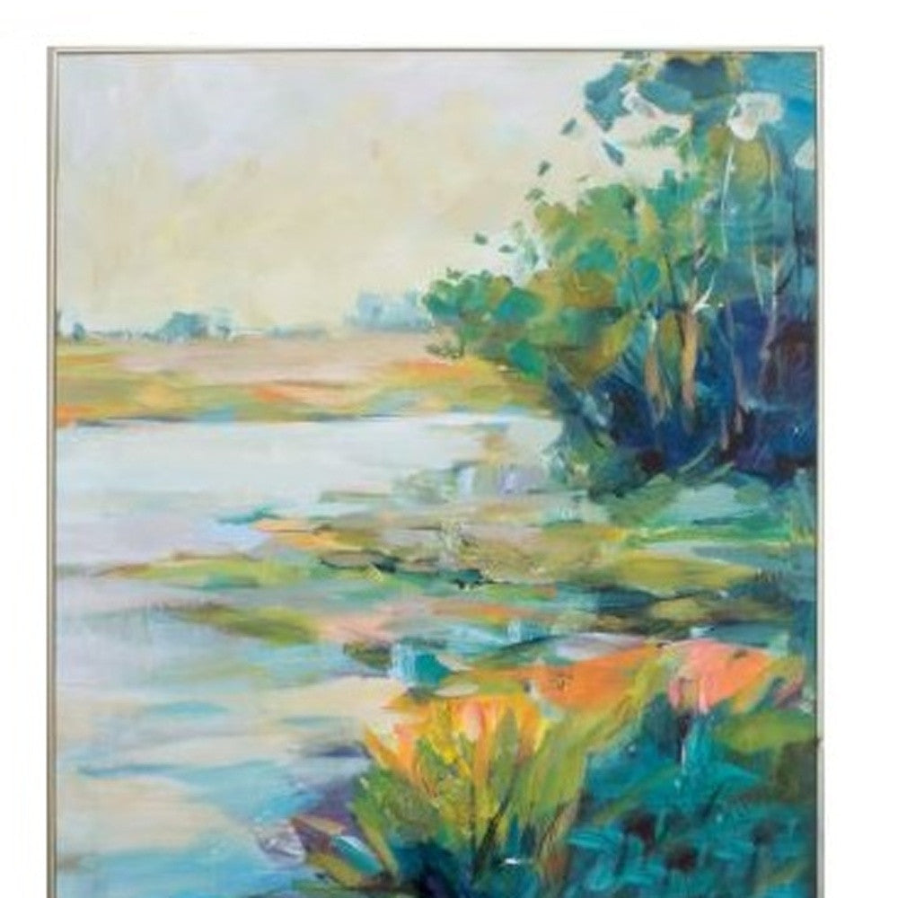 24" X 30" Ligth Wood Toned Frame Marsh Colors (Set Of 2)