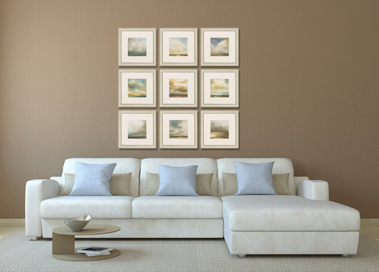 16" X 16" Champagne Gold Color Frame  Atmosphere (Set Of 9)