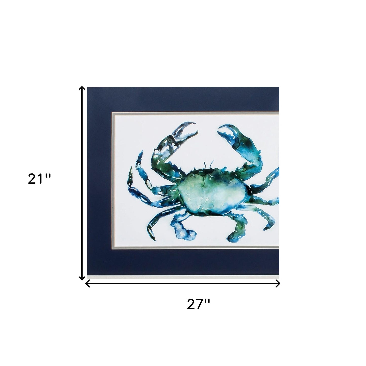 Set of Two 21" X 27" Blue and White Crab and Octopus Coastal Wall Decor