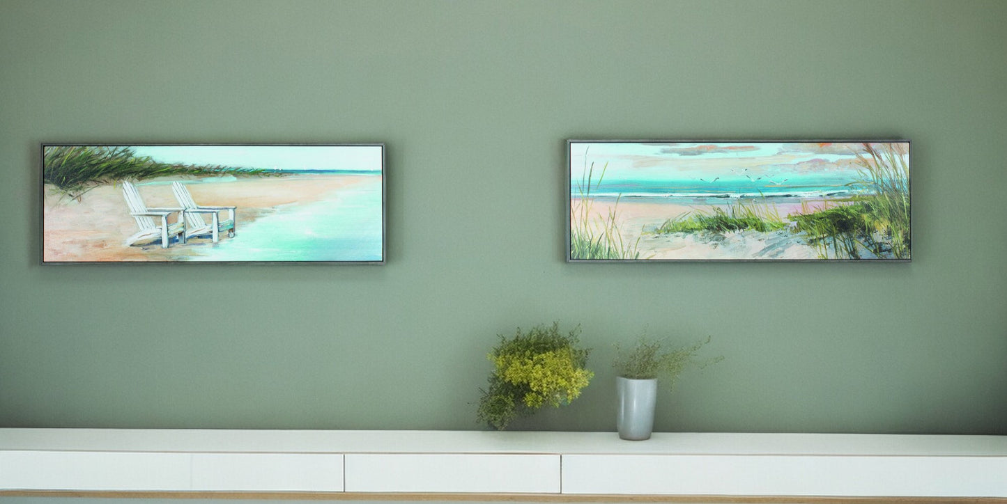 36" X 12" Woodtoned Frame Wind Water (Set Of 2)