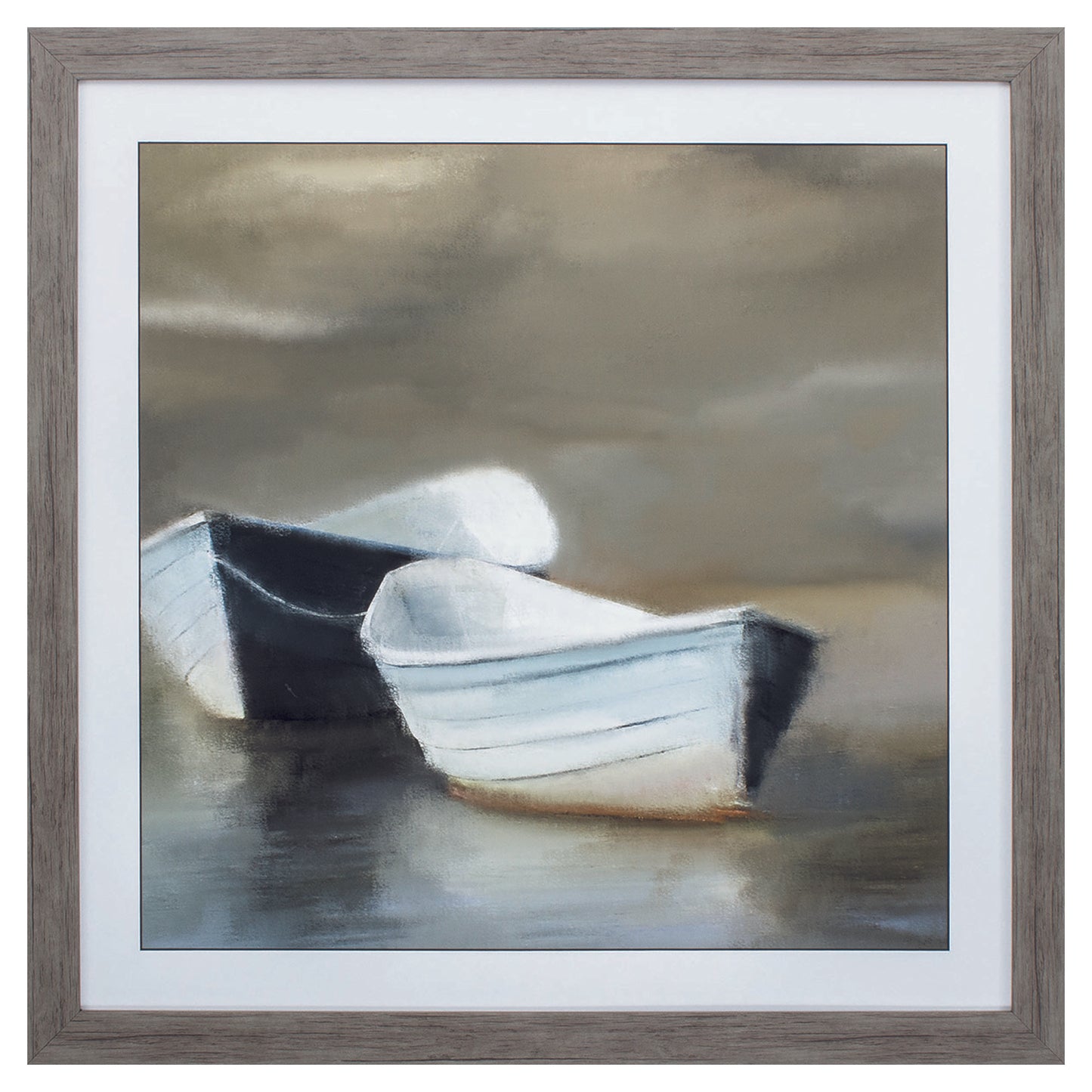 30" X 30" Woodtoned Frame Boat Friends