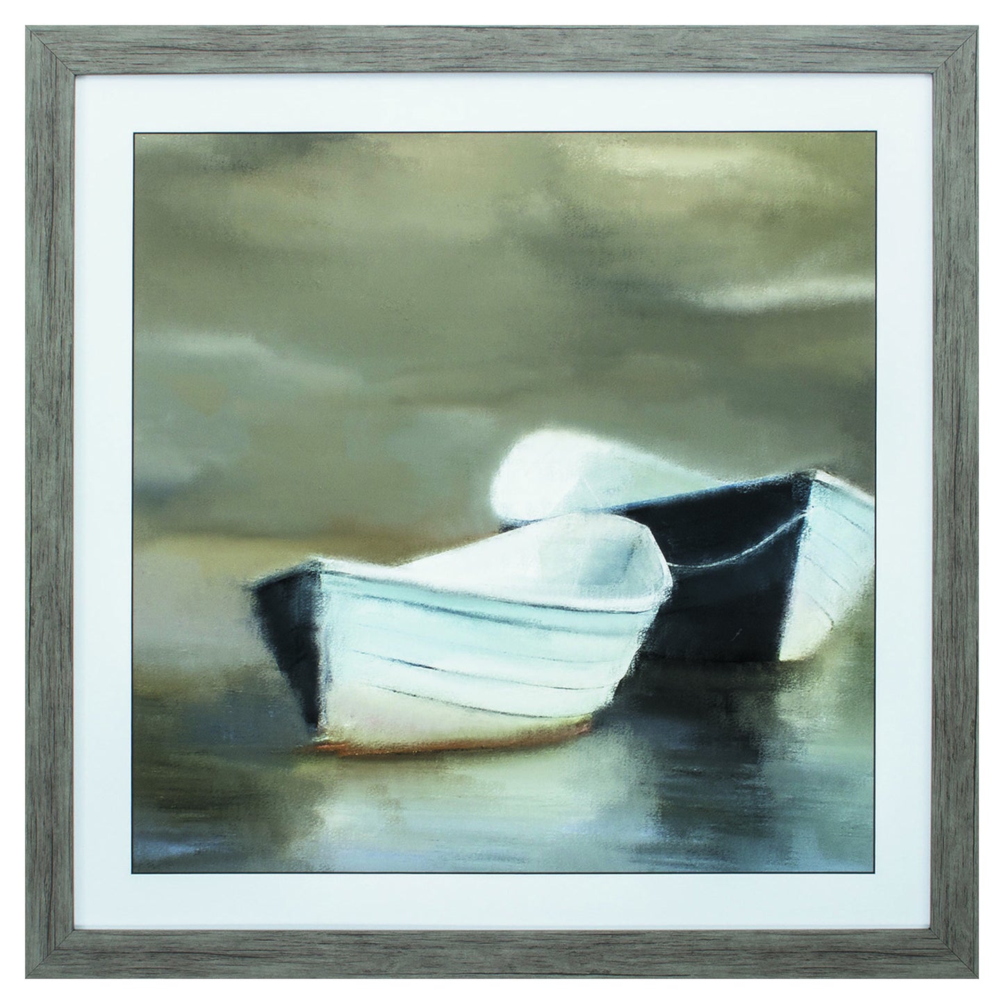 30" X 30" Woodtoned Frame Boat Friends