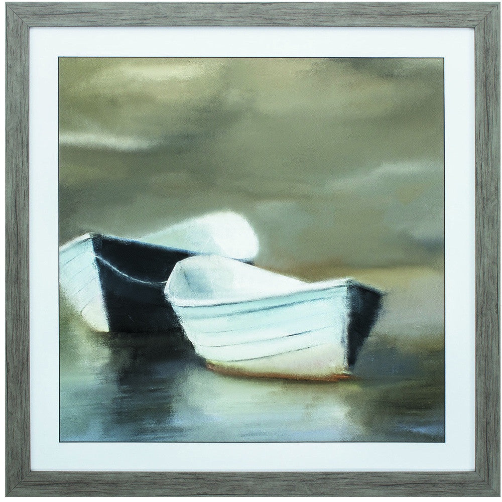 30" X 30" Woodtoned Frame Boat Friends