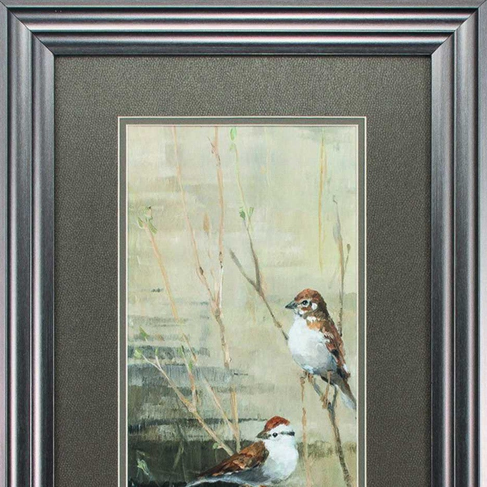 15" X 27" Gunmetal Gray Frame Sparrows Dusk (Set Of 2)