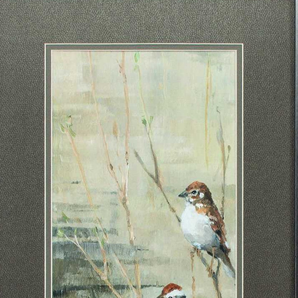 15" X 27" Gunmetal Gray Frame Sparrows Dusk (Set Of 2)