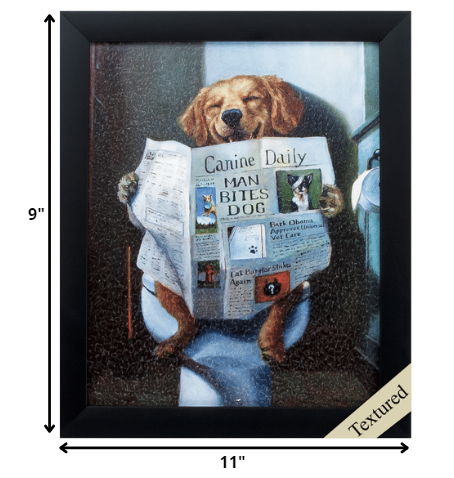 9" X 11" Black Frame Man Bites Dog