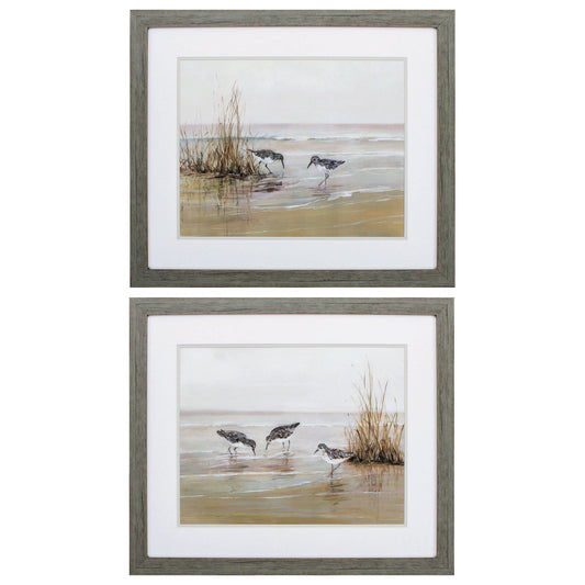 28" X 24" Woodtoned Frame Early Risers (Set Of 2)