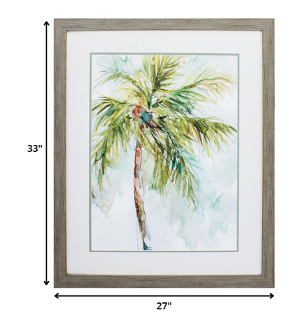 27" X 33" Woodtoned Frame Palm Breezes I