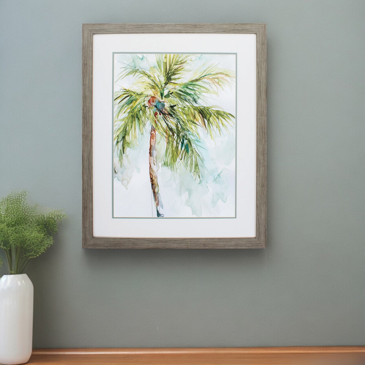 27" X 33" Woodtoned Frame Palm Breezes I