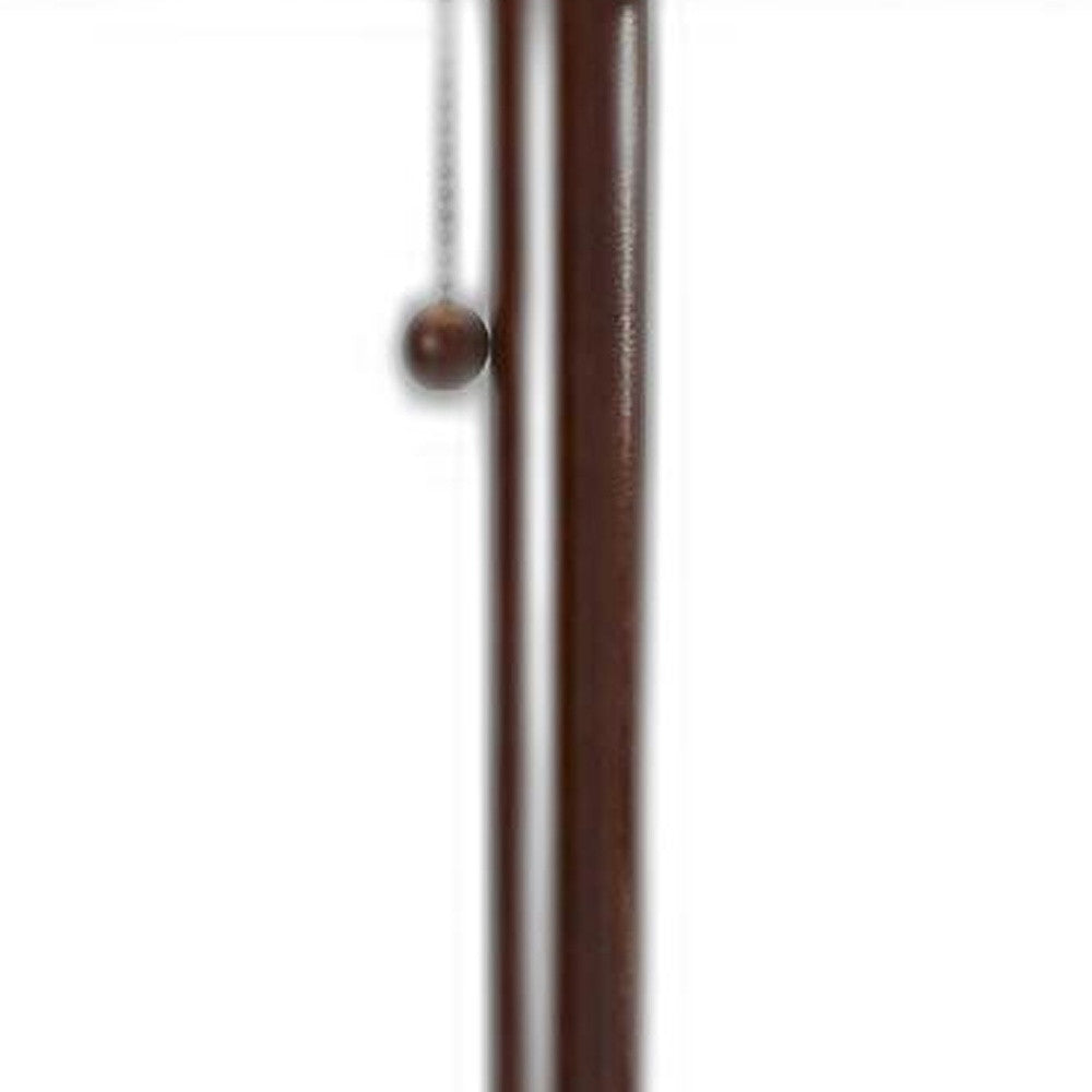 65" Solid Wood Traditional Shaped Floor Lamp With Beige Drum Shade