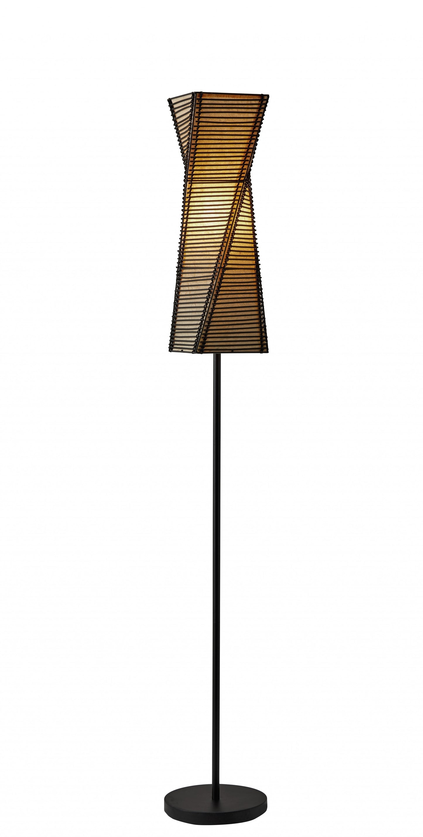 68" Black Novelty Floor Lamp With White Novelty Shade