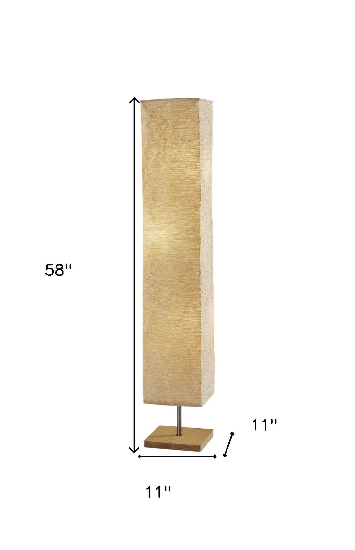 Wildside Paper Shade Floor Lamp With Natural Wood Base