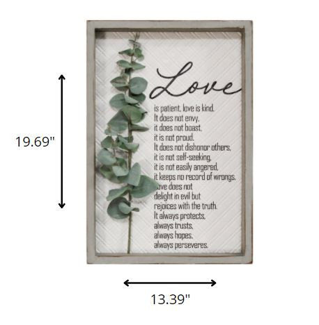 Love Is Patient Metal & Wood Framed Wall Art