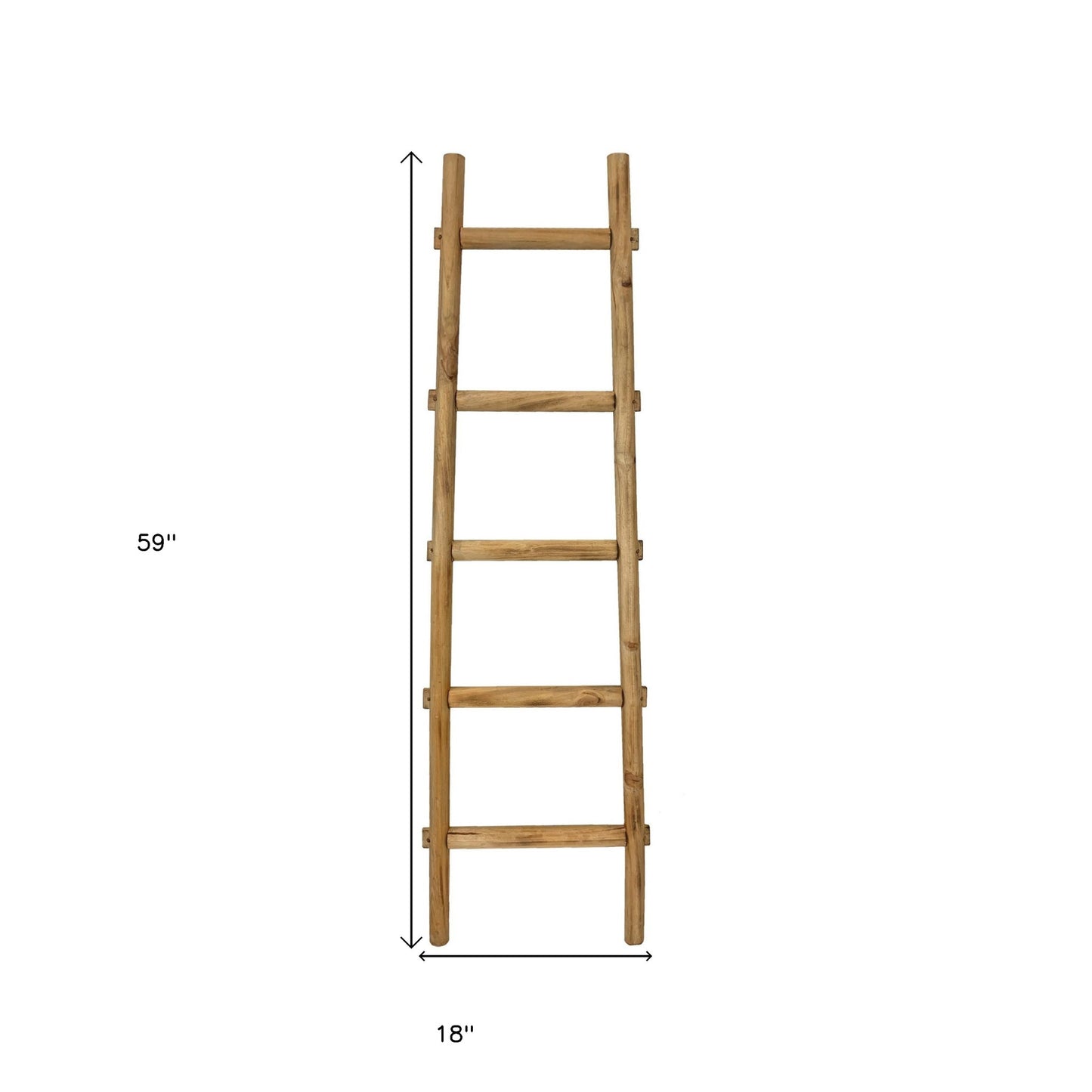 59" X 18" X 2"  Brown Decorative Ladder Shelve