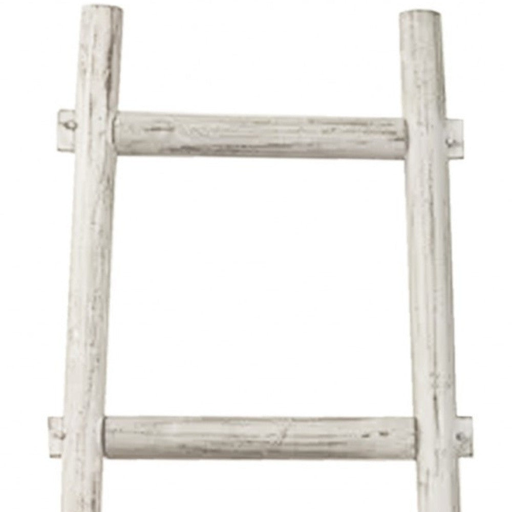 59" X 18" X 2" White Decorative Ladder Shelve