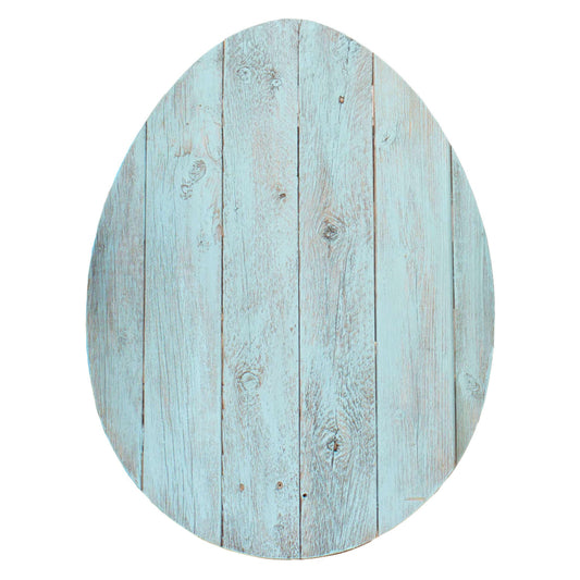 24" Rustic Farmhouse Turquoise Wood Large Egg