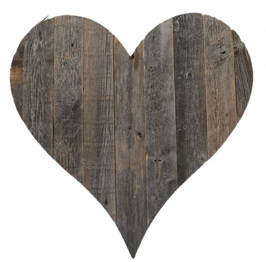 12" Weathered Gray Reclaimed Wood Heart Wall Decor