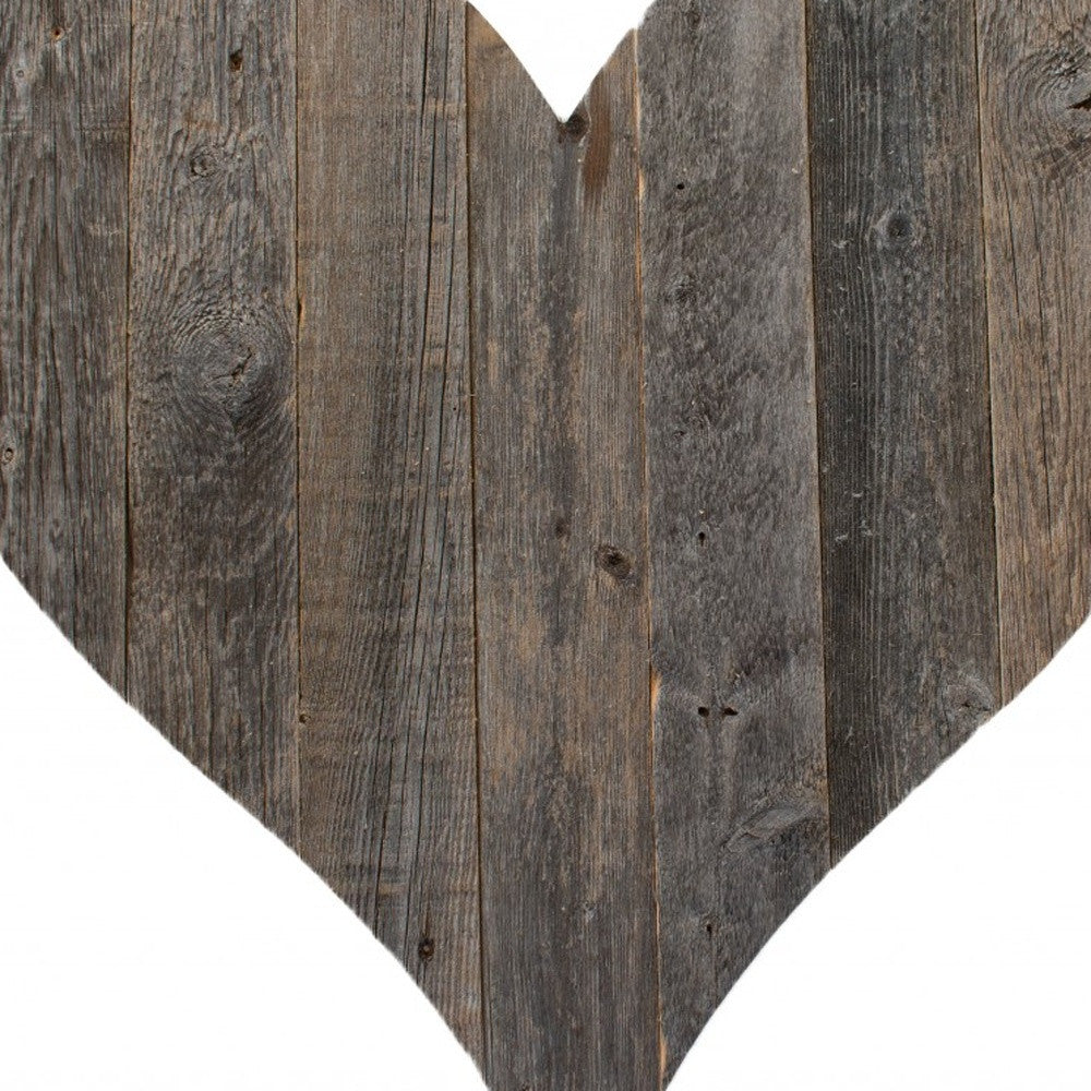 18" Weathered Gray Reclaimed Wood Heart Wall Decor