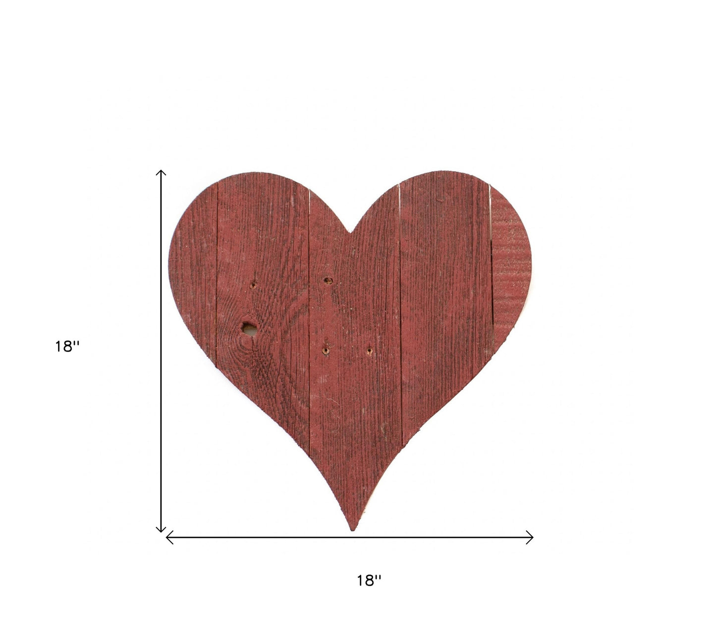 18" Rustic Red Reclaimed Wood Heart Wall Decor