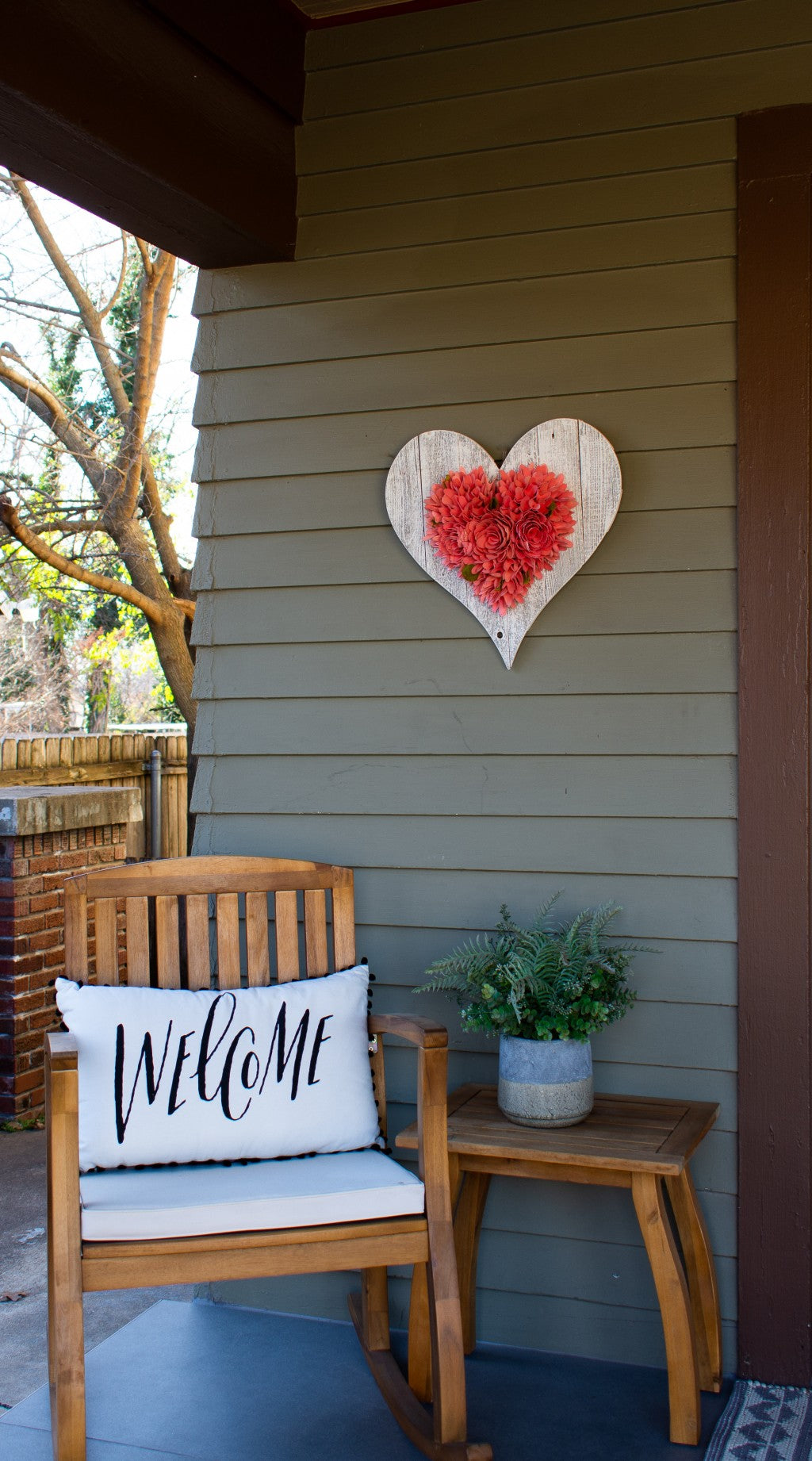 18" Whitewash Reclaimed Wood Heart Wall Decor