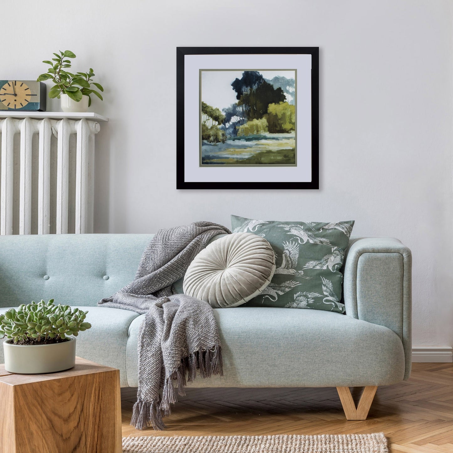 Set Of Two Bean Fields And Tall Trees Framed Art