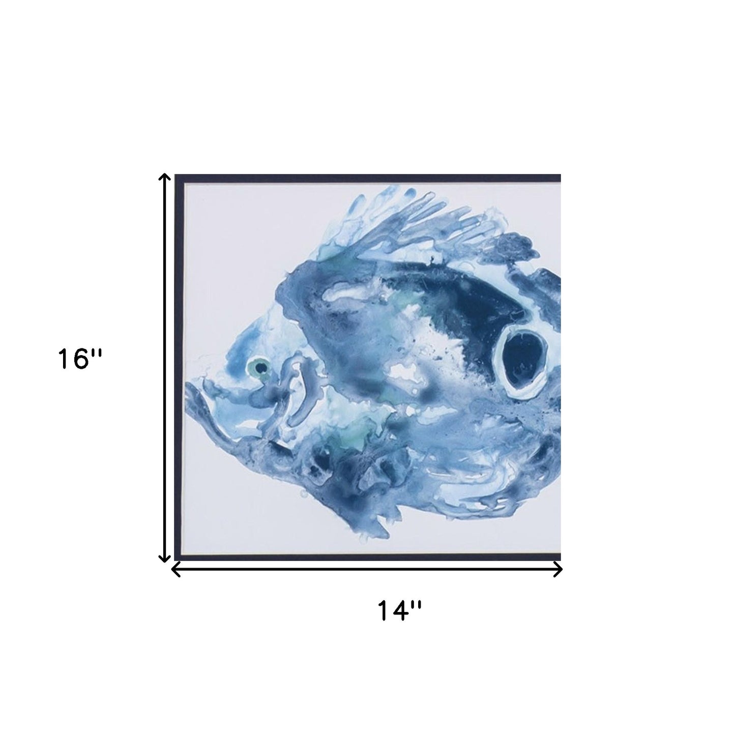 Set of Two 14" X 16" Blue Fish Wall Decor