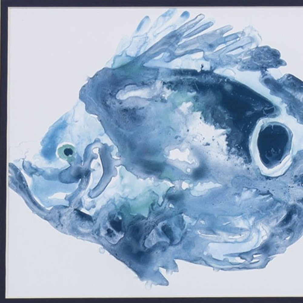 Set of Two 14" X 16" Blue Fish Wall Decor