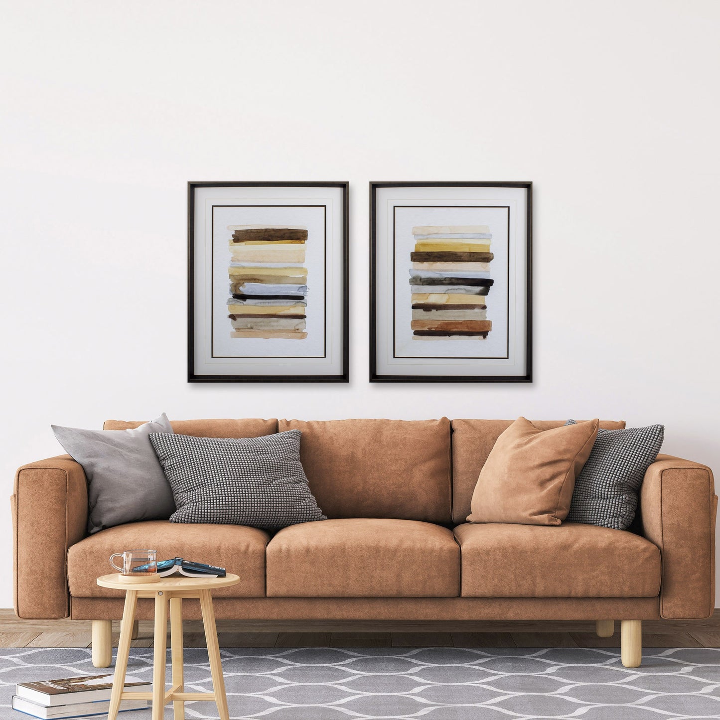 Set Of 2 Arid Layers Abstract Framed Art