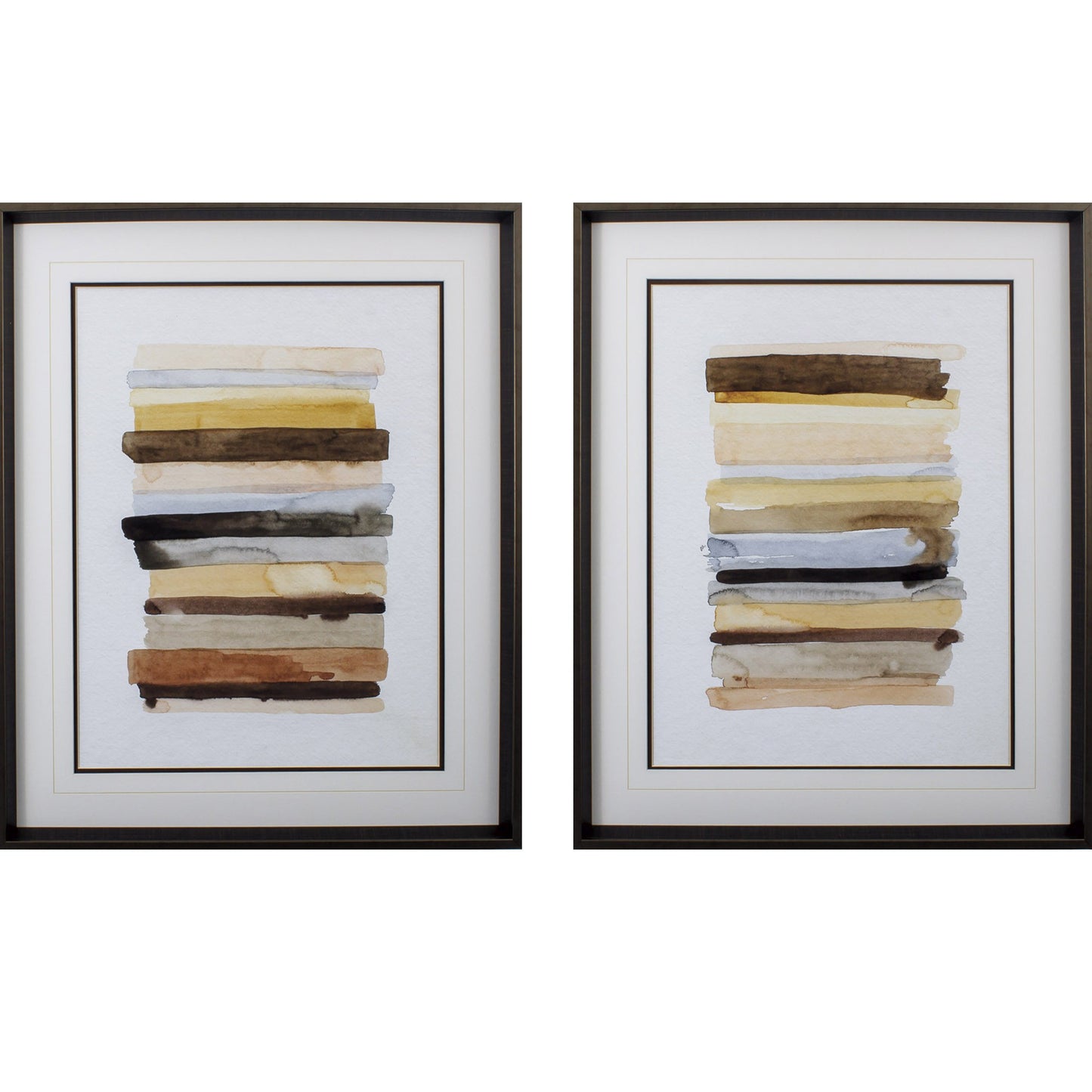 Set Of 2 Arid Layers Abstract Framed Art