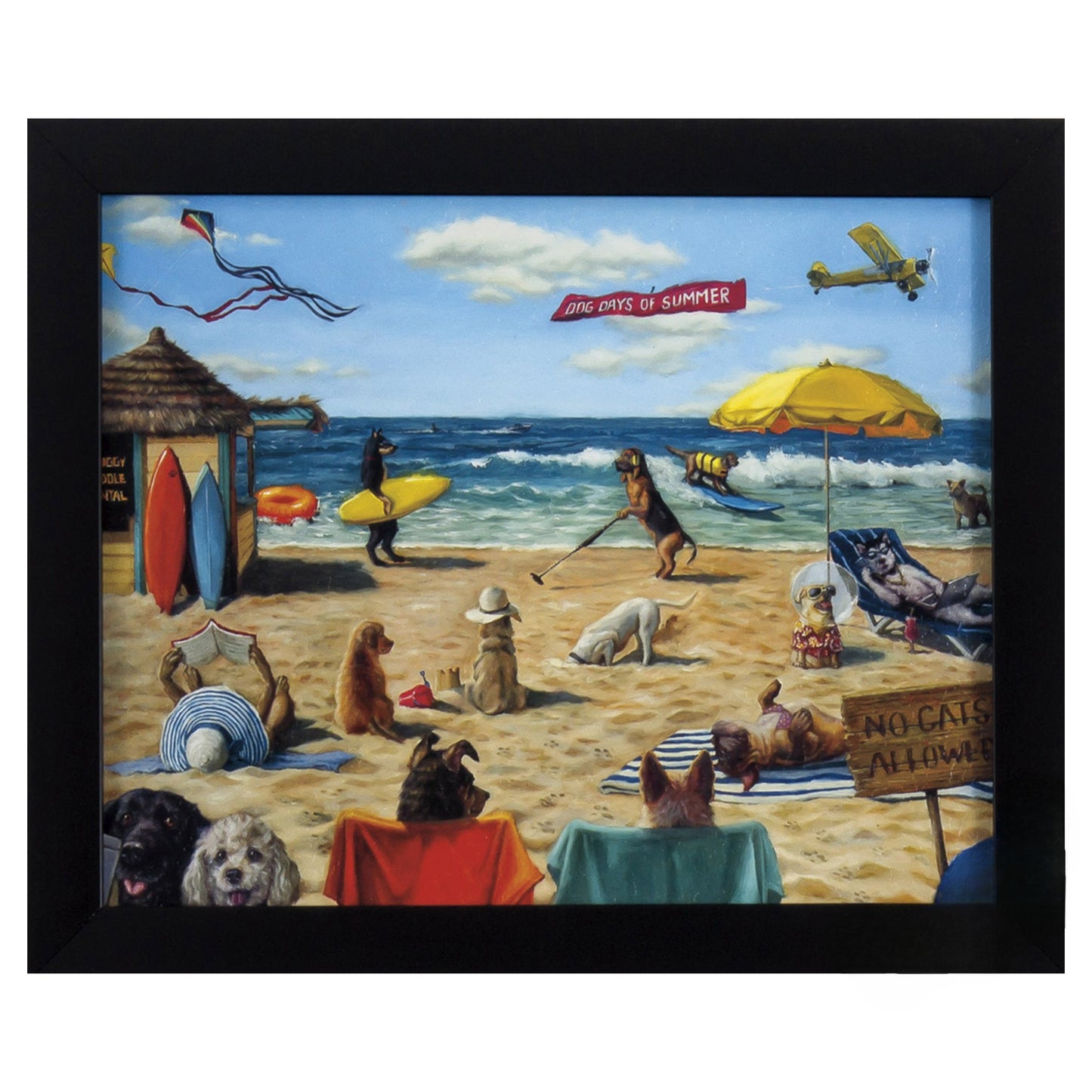 Dog Days Of Summer Beach Framed Art