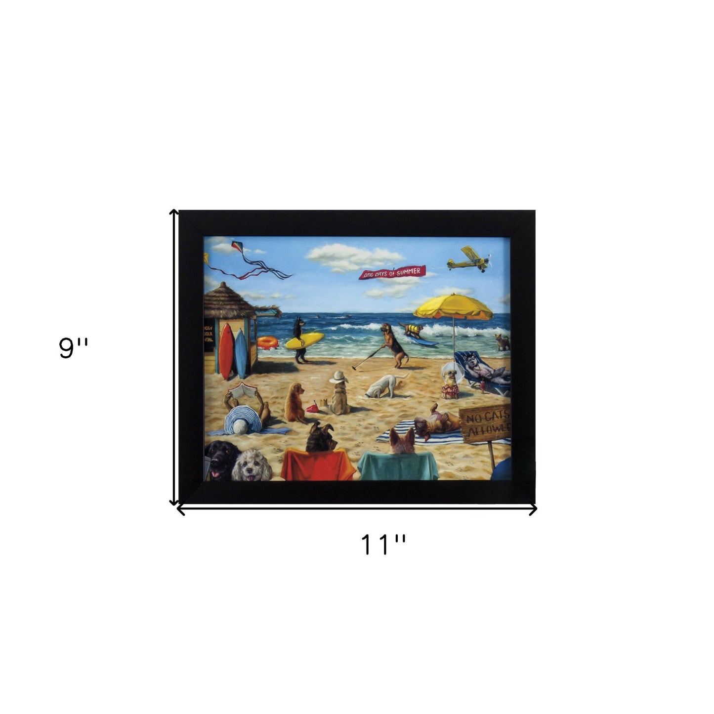 Dog Days Of Summer Beach Framed Art