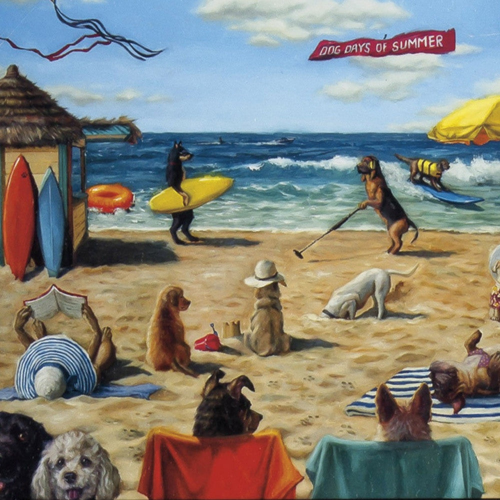 Dog Days Of Summer Beach Framed Art