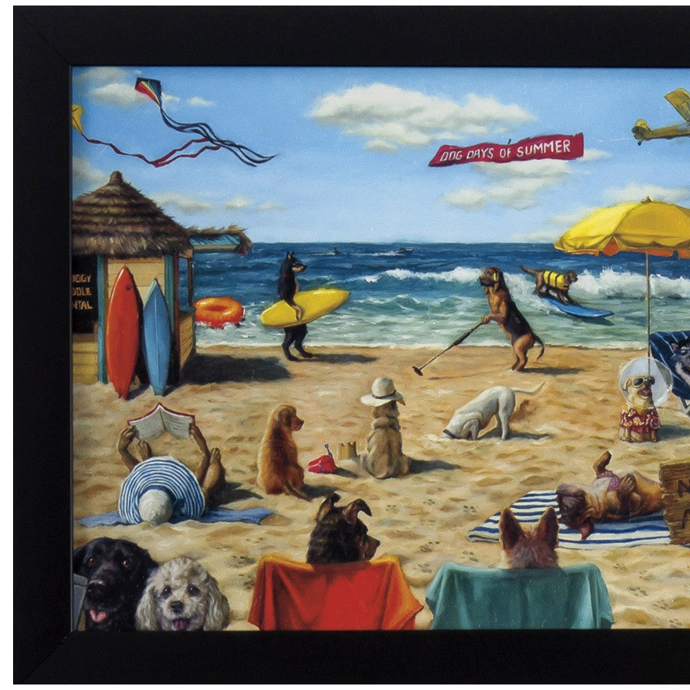 Dog Days Of Summer Beach Framed Art