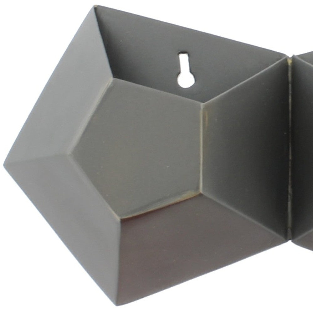 Double Pentagonal Iron Wall Vase