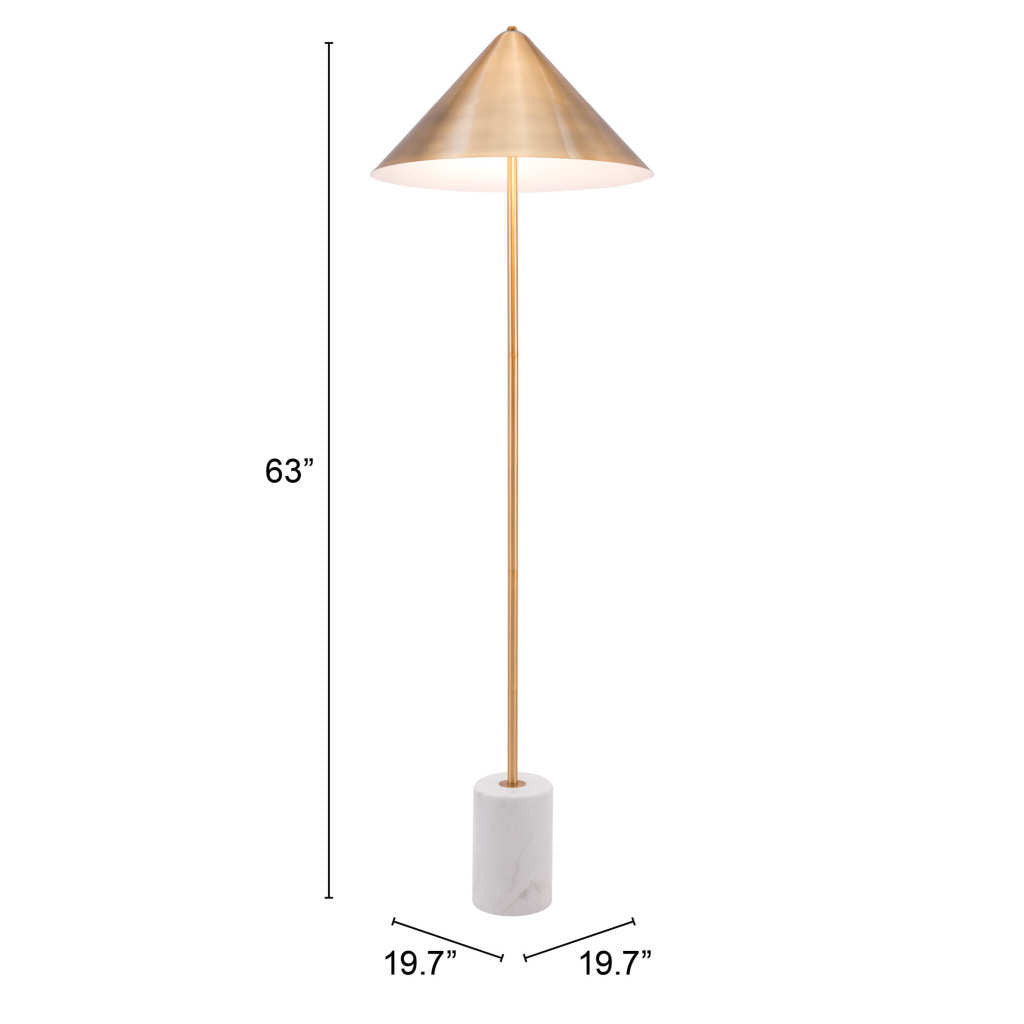 Flare Floor Lamp Gold & White