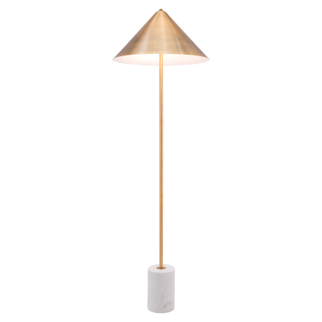 Flare Floor Lamp Gold & White