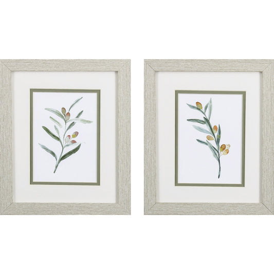 Set of Two Olive Branches Wall Art