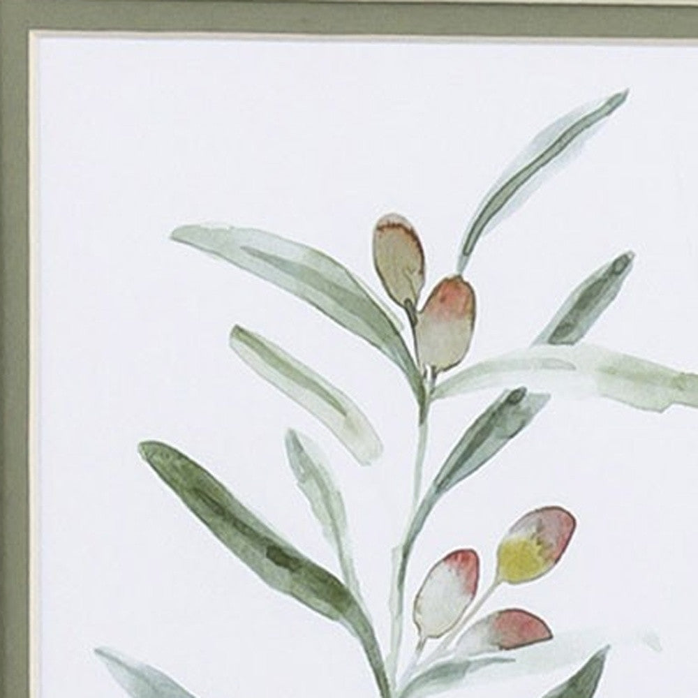 Set of Two Olive Branches Wall Art