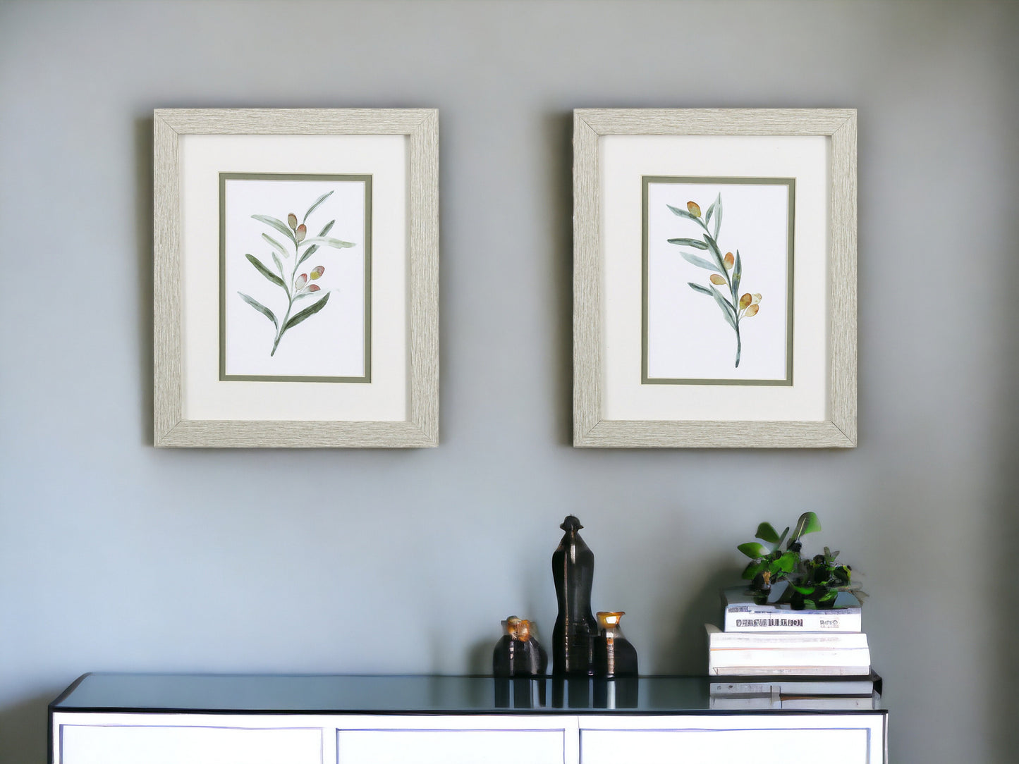 Set of Two Olive Branches Wall Art