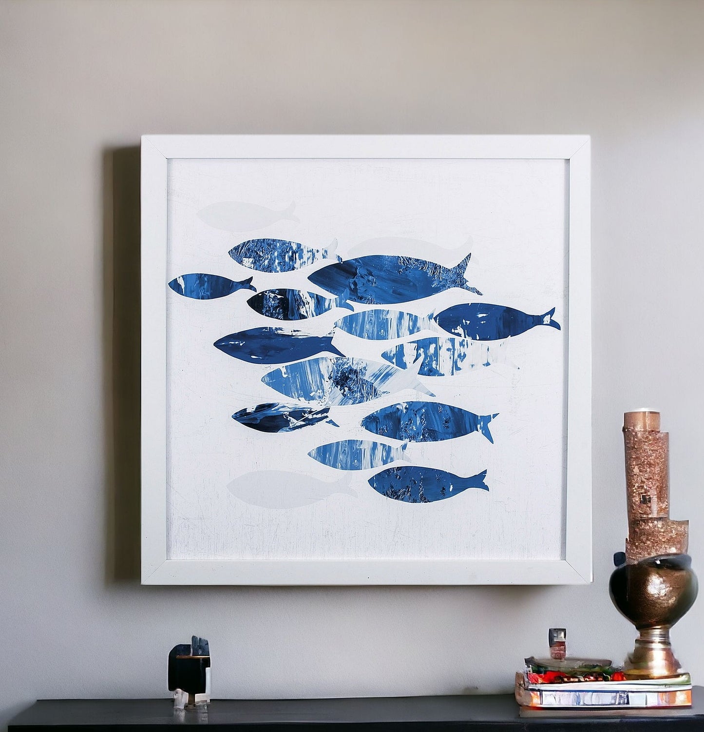 Marble Blue School of Fish 2 Wall Art