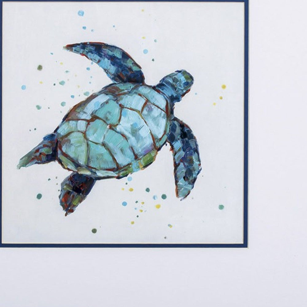 Set of Two Aqua Sea Turtles Wall Art