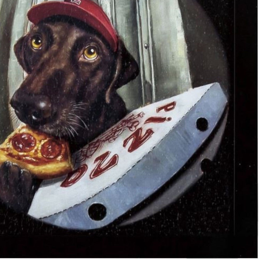 Quirky Pizza Puppy Textured Wall Art