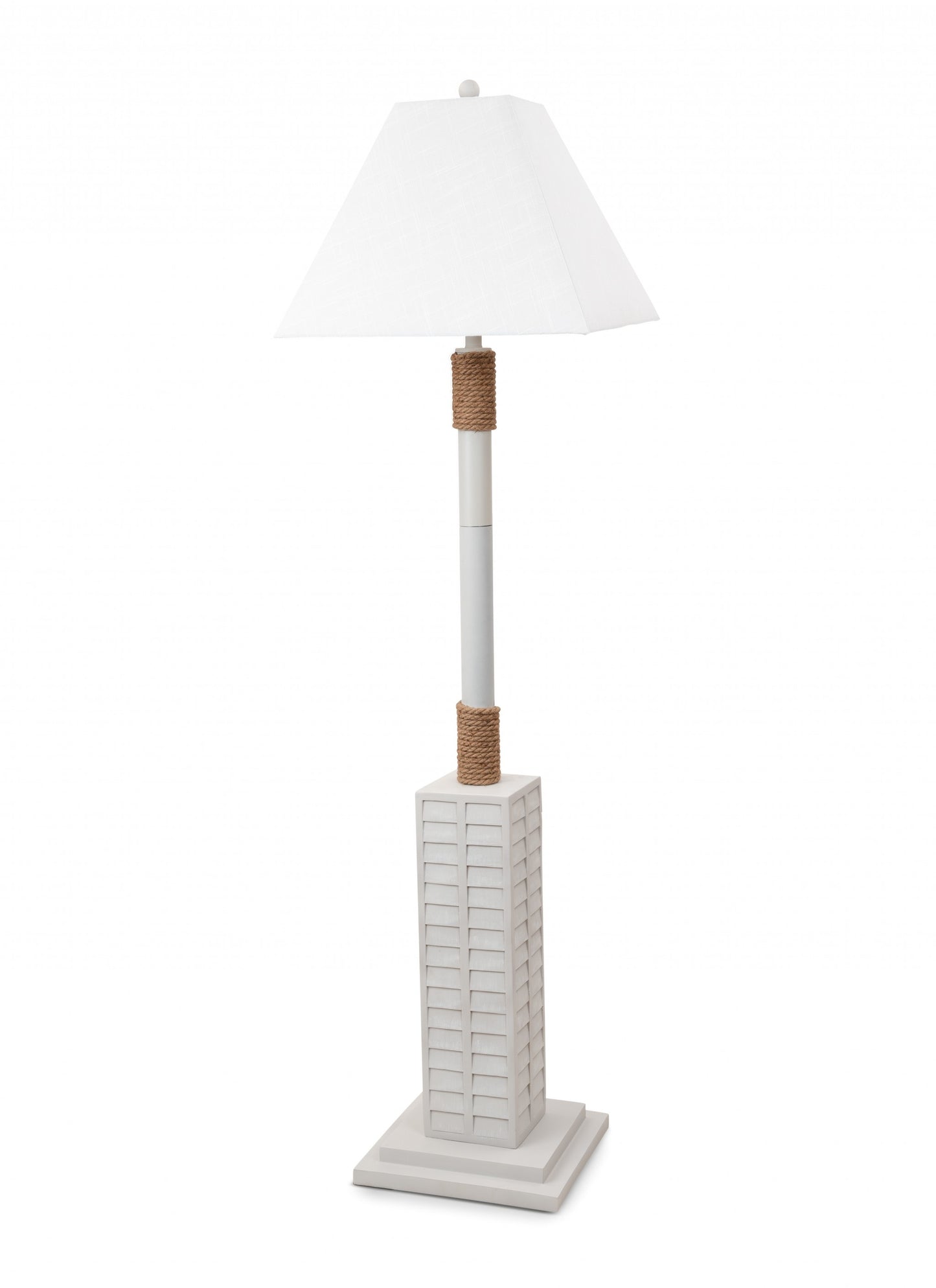 Bright White and Nautical Rope Floor Lamp