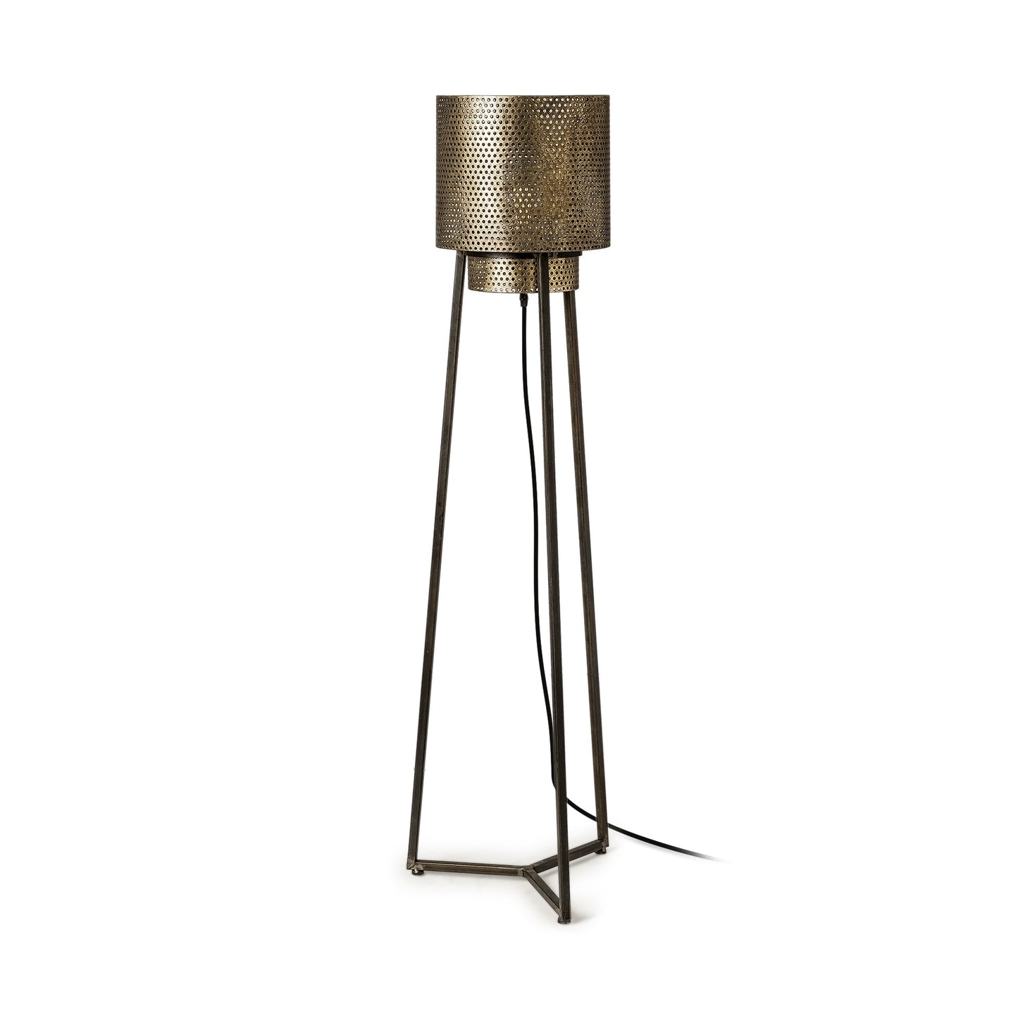 Gold Textured Tripod Floor Lamp