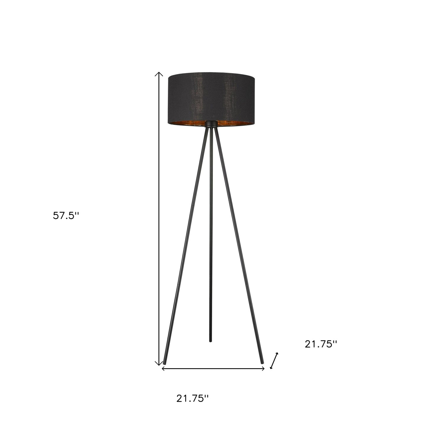 58" Matte Tripod Floor Lamp With Black Drum Shade