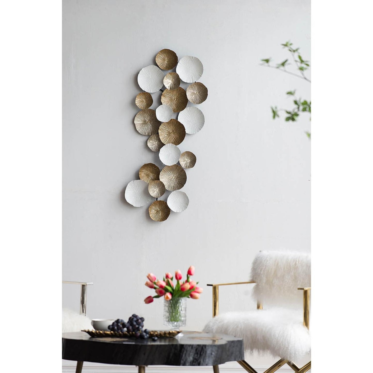 Retro Modern 39" Metallic Metal Wall Art