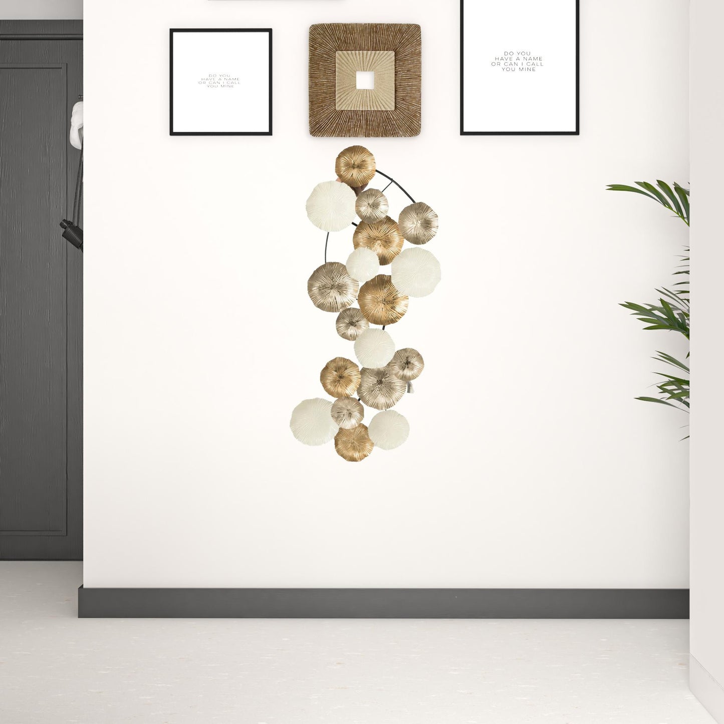 Retro Modern 39" Metallic Metal Wall Art